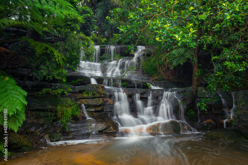 A small waterfall cascade in the rainforest. © AlexandraDaryl
