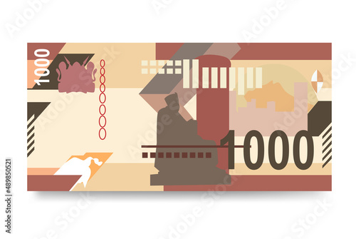 Kenyan Shilling Vector Illustration. Kenya money set bundle banknotes. Paper money 1000 KES. Flat style. Isolated on white background. Simple minimal design.
