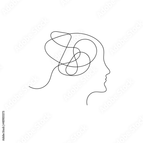Hand drawn profile of woman