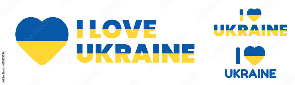 I Love Ukraine flag vector illustration. Ukraine flag vector design I Love Ukraine flag vector illustration. Ukraine flag vector design