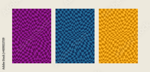 Checkered background with distorted squares