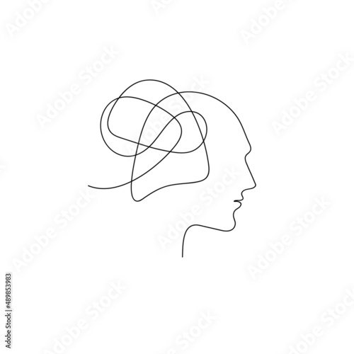 Hand drawn profile of man