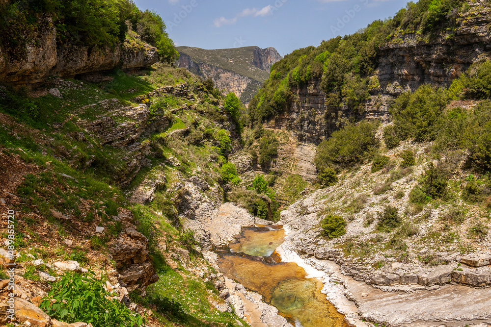 Canyon of the mountain river in Albania