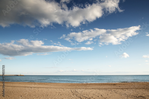 seascape from the beach at benalmadena spain