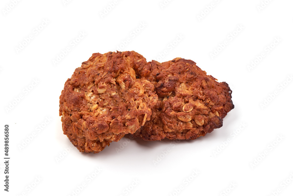 Homemade oat cookies, isolated on white background. Homemade oat cookies, isolated on white background.