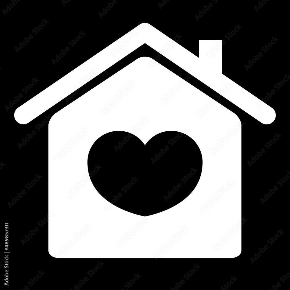 Home love icon vector design template. isolate on black