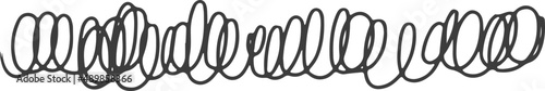 Doodle stroke pencil brush. Pencil scribble curve. Doodle border line.