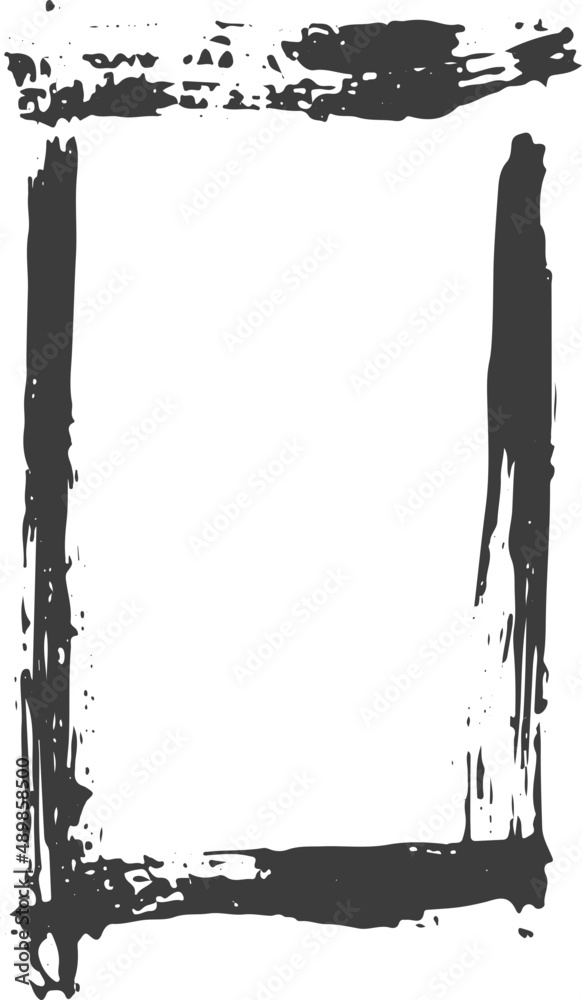 Black ink frame. Grunge paint shape. Hand drawn sketch frame. Black ink frame. Grunge paint shape. Hand drawn sketch frame.