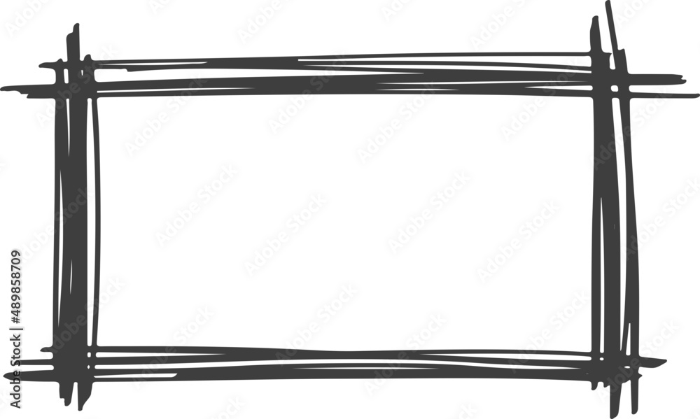 Frame doodle. Simple pencil doodle. Pencil effect abstract border.