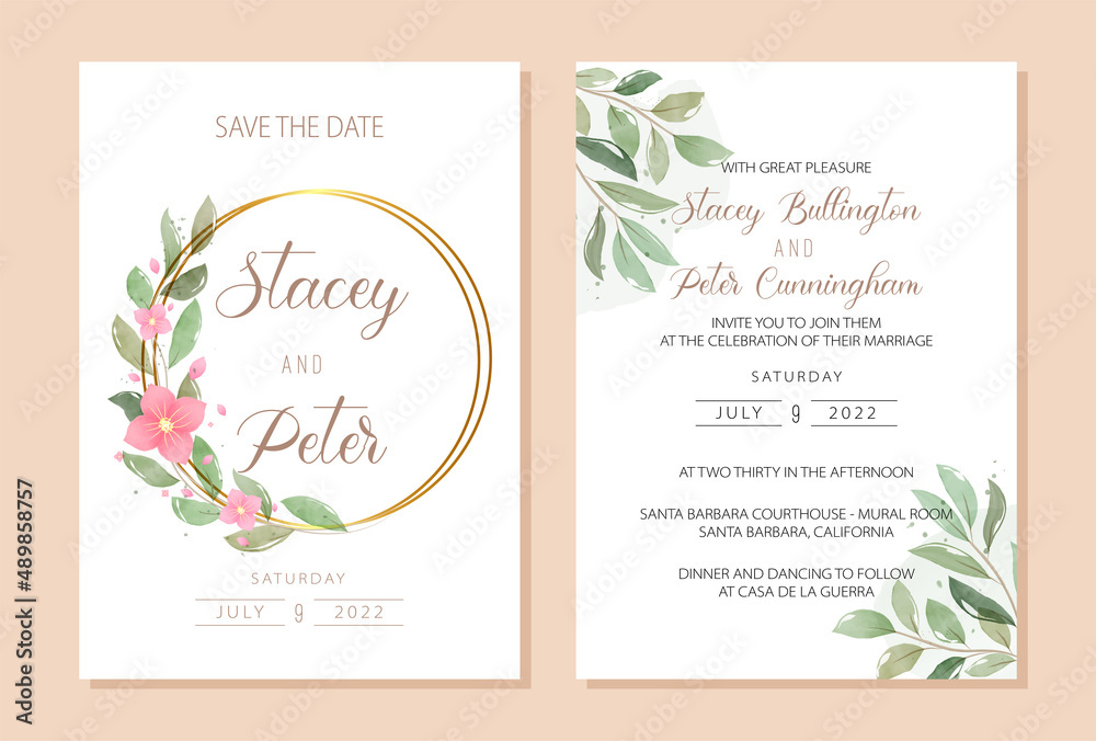 double sided wedding invitation