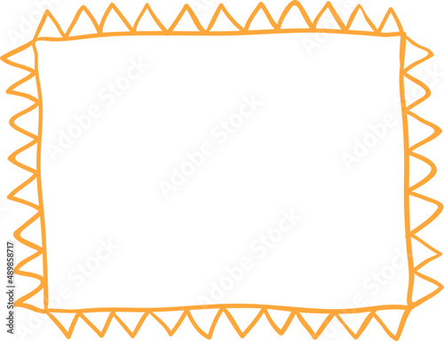 Doodle frame colorful. Simple pencil sketch. Sketch curve border.