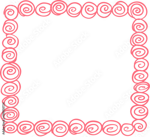 Doodle frame colorful. Simple pencil sketch. Sketch curve border.