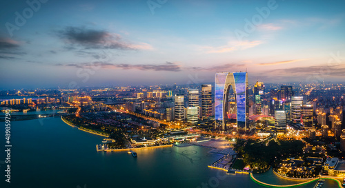 Fototapeta Naklejka Na Ścianę i Meble -  aerial photography of suzhou city in china