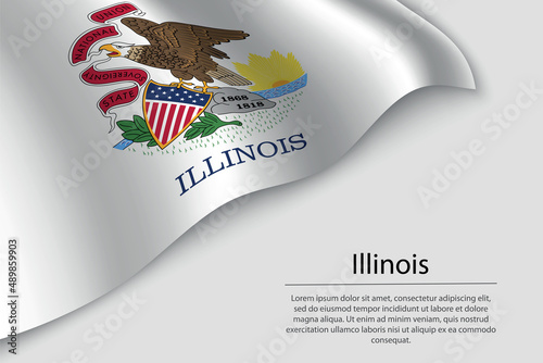 Wave flag of Illinois is a state of United States.