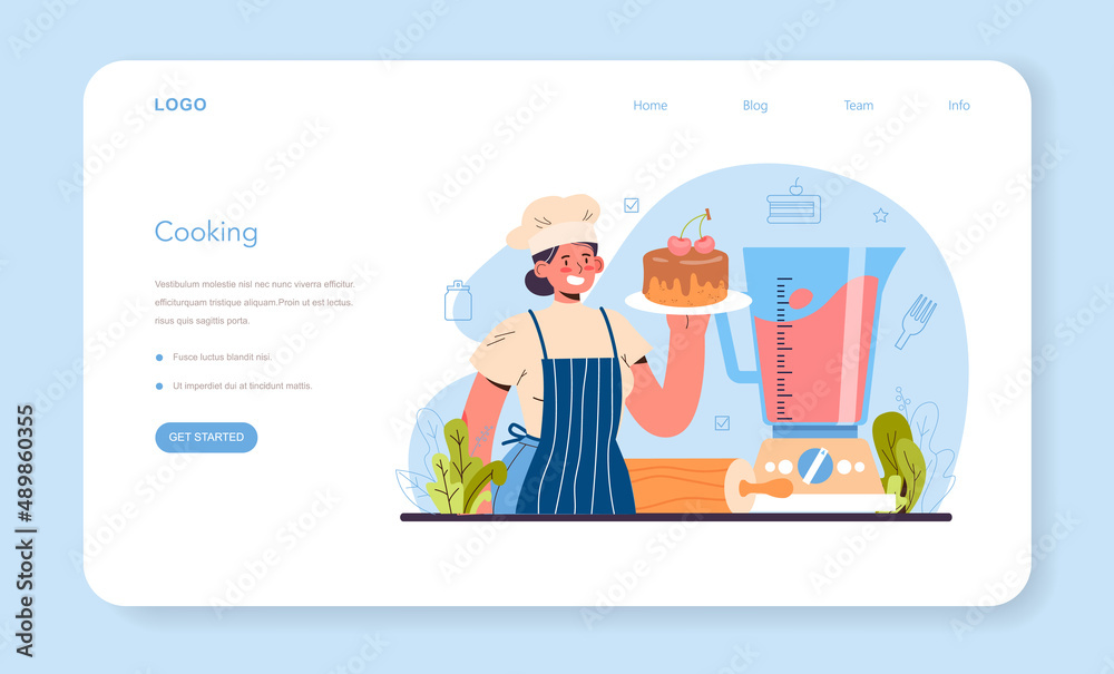 Confectioner web banner or landing page. Professional confectioner Confectioner web banner or landing page. Professional confectioner