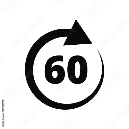 60 minutes icon isolated on white background