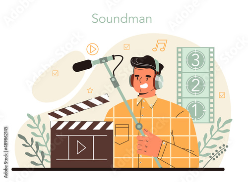 Sound engineer concept. Music production industry, sound recording