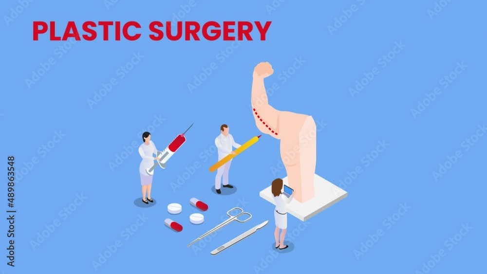 Group of doctor doing surgery on male arm flabby Group of doctor doing surgery on male arm flabby