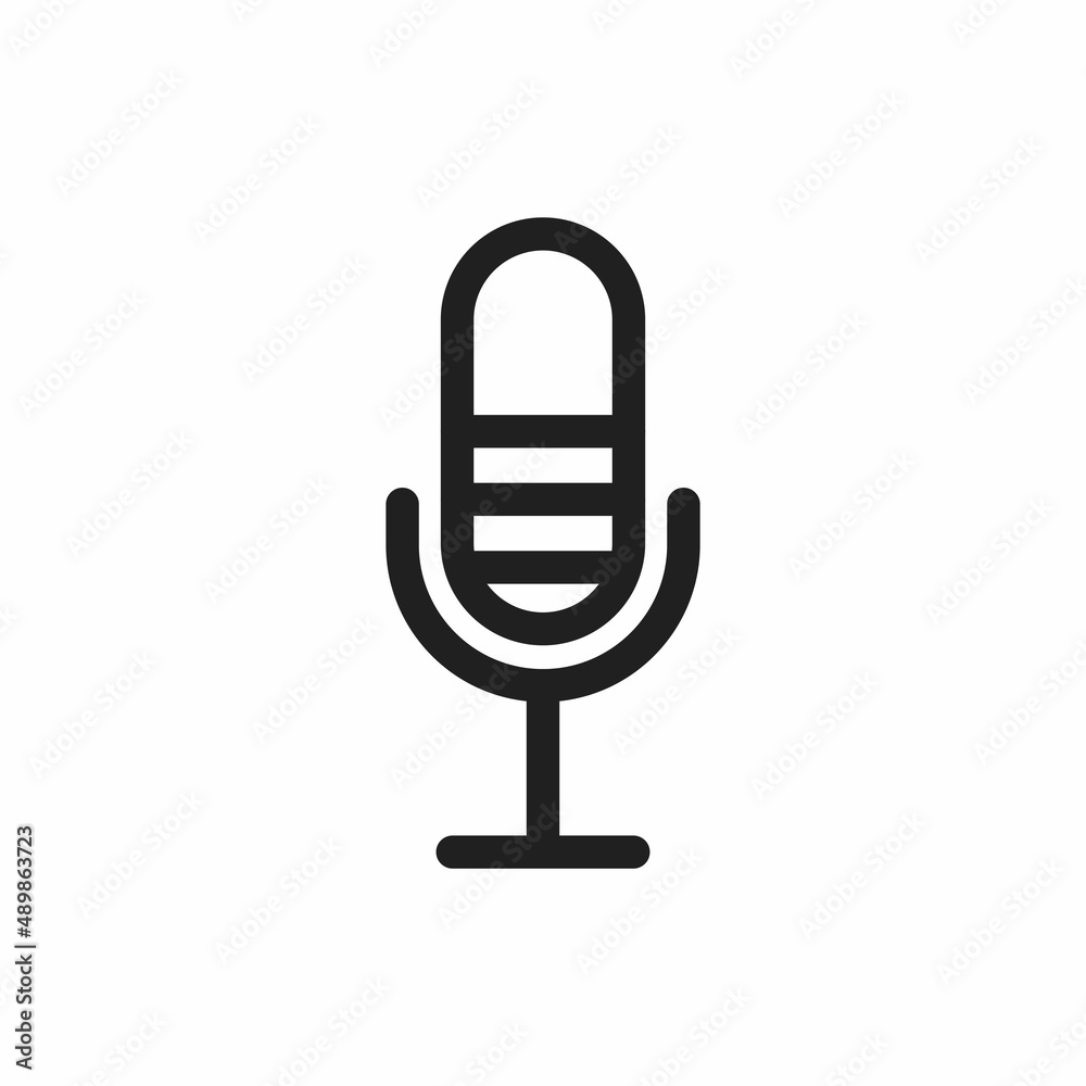 Microphone Icon. Microphone flat style isolated on a white background - stock vector. Microphone Icon. Microphone flat style isolated on a white background - stock vector.