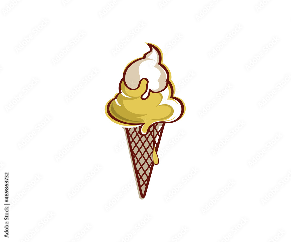 Ice Cream Logo Design Template. Ice Cream Vector Icon Template.