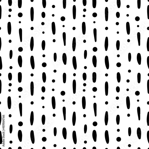 Stylish and minimalistic modern seamless pattern with black lines and dots