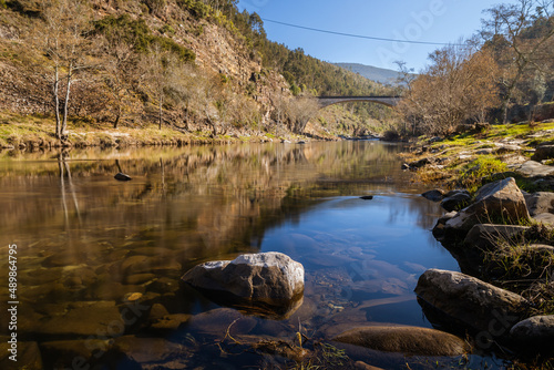 Paiva river and rocks in Espiunca (Portugal) photo