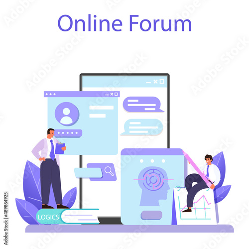 Logician online service or platform. Scientist studying logical