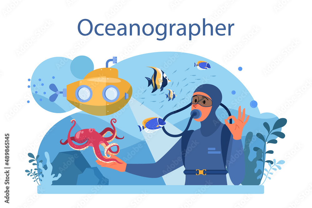 Oceanographer. Oceanology scientist. Practical studying and exploration Oceanographer. Oceanology scientist. Practical studying and exploration