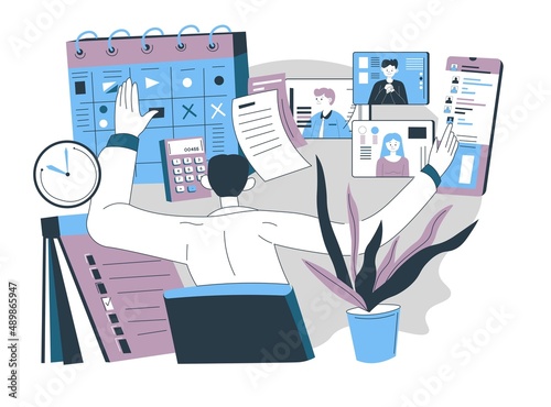 Management and organization working place vector