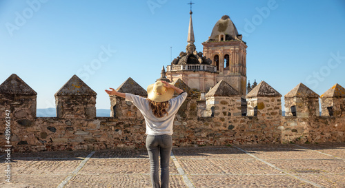 woman travel in Spain- Jerez de los Caballeros,  Badajoz photo