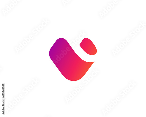 Letter U with heart logo icon design template elements
