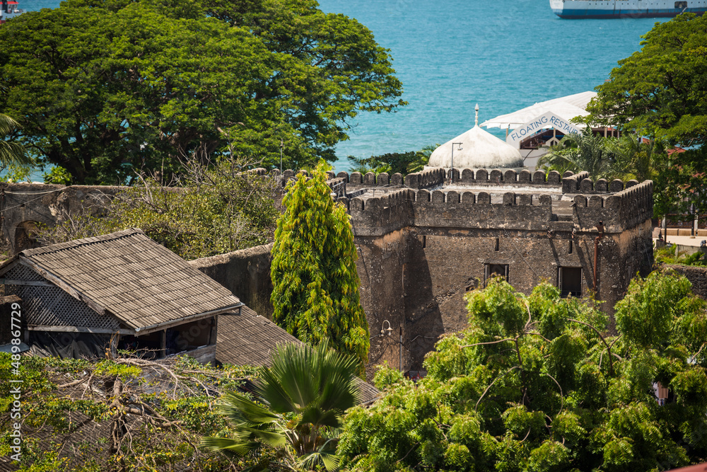 Zanzibar City, Tanzania - January 02,2019: View on architecture of Stone town Zanzibar, Tanzania.