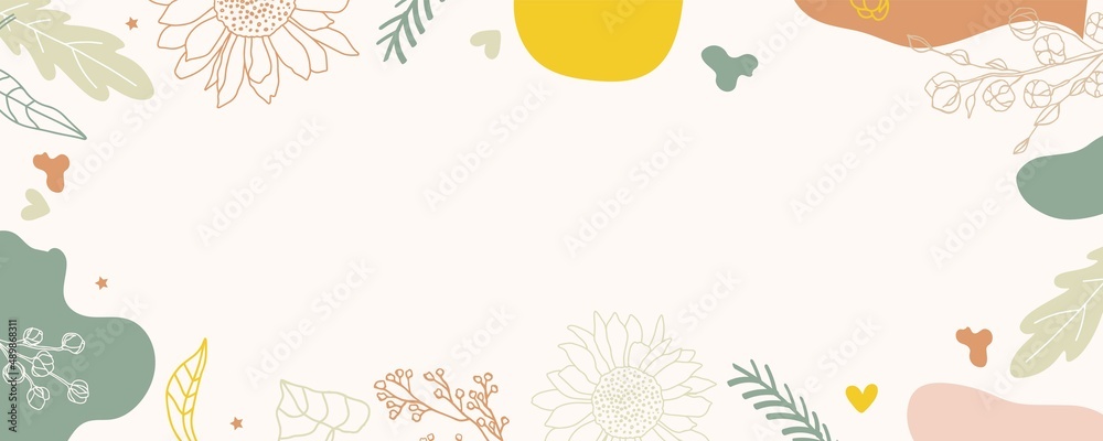 Flower background with leaf,sunflower,shape