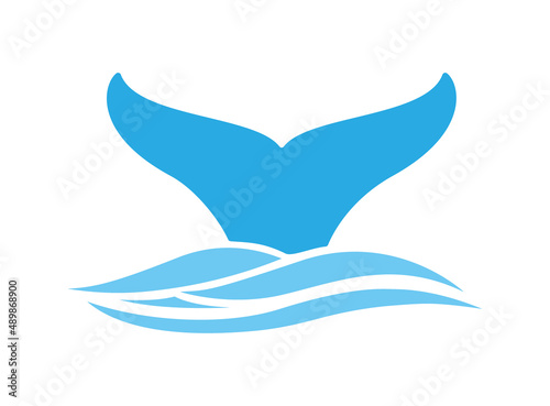Whale tail logo vector image