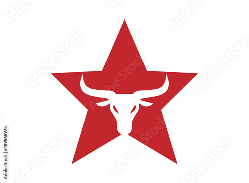 Bull star logo vector image
