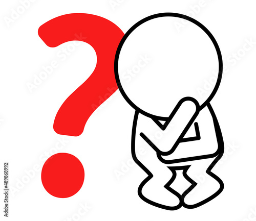 It is an illustration of poses and questions that a two-headed white person is worried about.