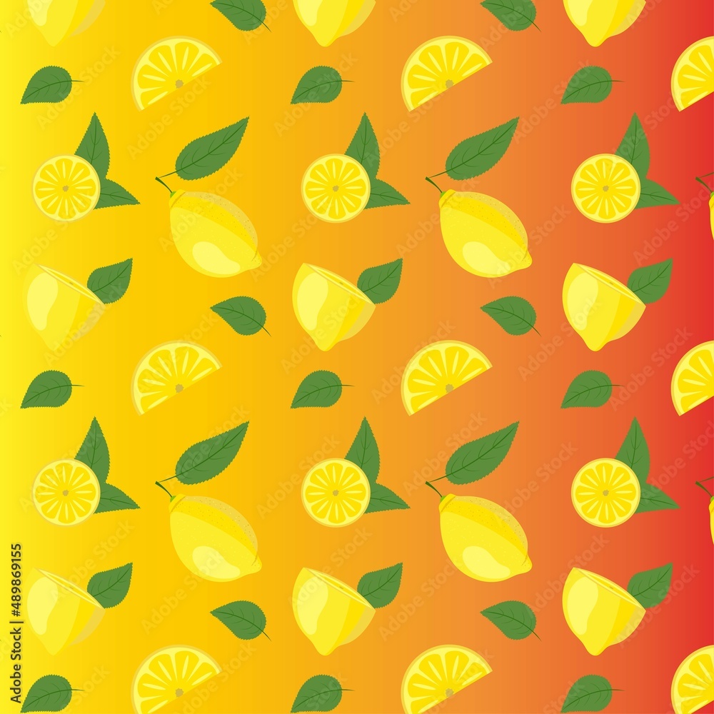 pattern of lemons. whole, half, slice, half. the pattern is shown on the gradient pattern of lemons. whole, half, slice, half. the pattern is shown on the gradient