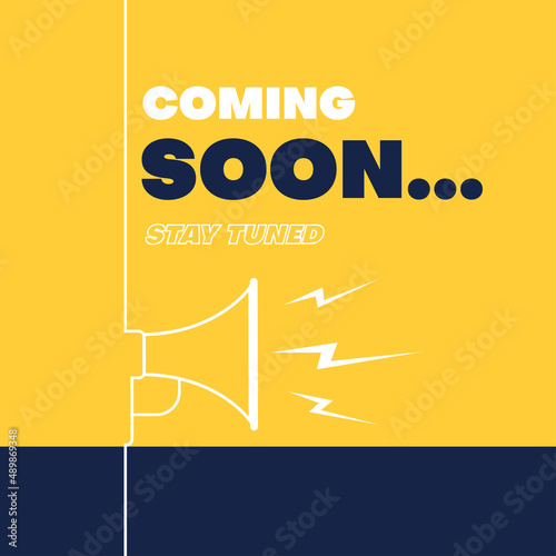 coming soon banner or poster design. vector illustration photo