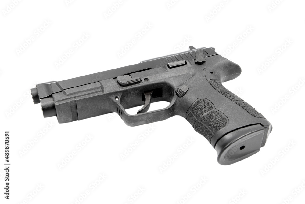 Semi-automatic Black Gun. 3d Rendering