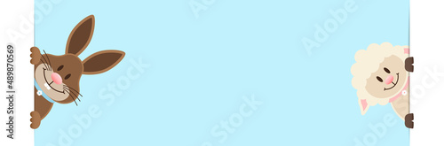 Osterhase & Schaf Himmel Banner Innen