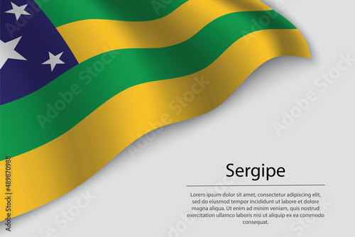 Wave flag of Sergipe is a state of Brazi