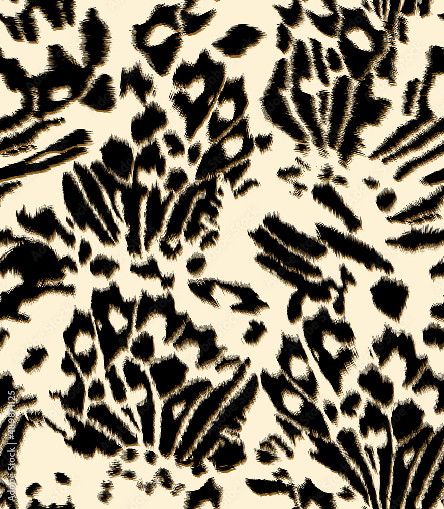 Seamless leopard pattern, animal print.