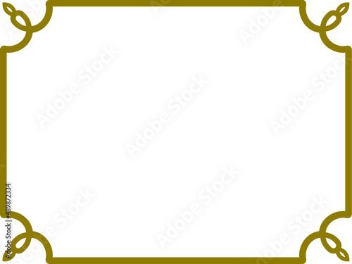 Vector border frame. Golden yellow background or album page. Simple rectangular horizontal billboard, web banner, card, plaque, signboard, sticker or label 