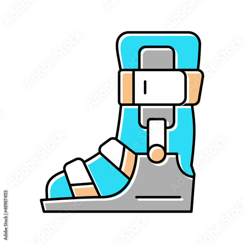 bandage for treatment flat feet color icon vector illustration