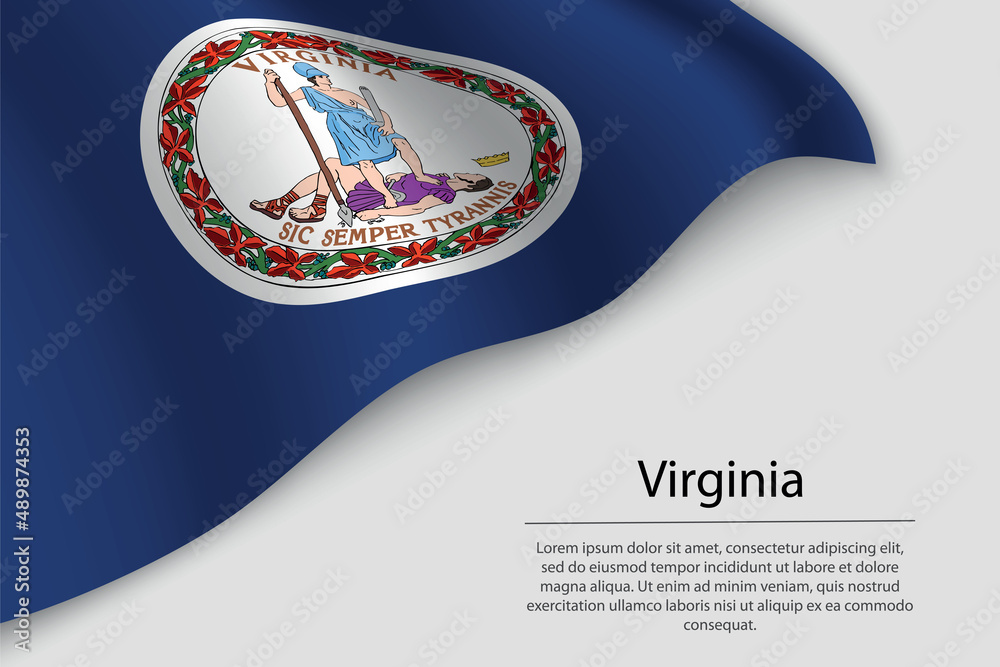 Wave flag of Virginia is a state of United States. Wave flag of Virginia is a state of United States.