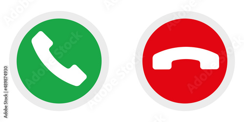 Answer and reject phone call buttons. Vector illustration EPS 10 