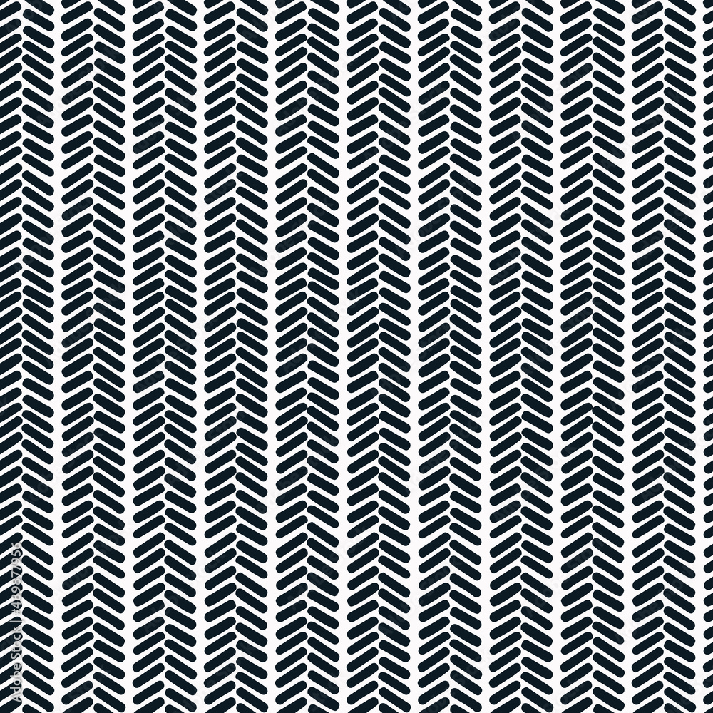 Seamless repeating pattern with stripes composed of hand drawn abstract shapes on a white vector background for surface design and other design projects