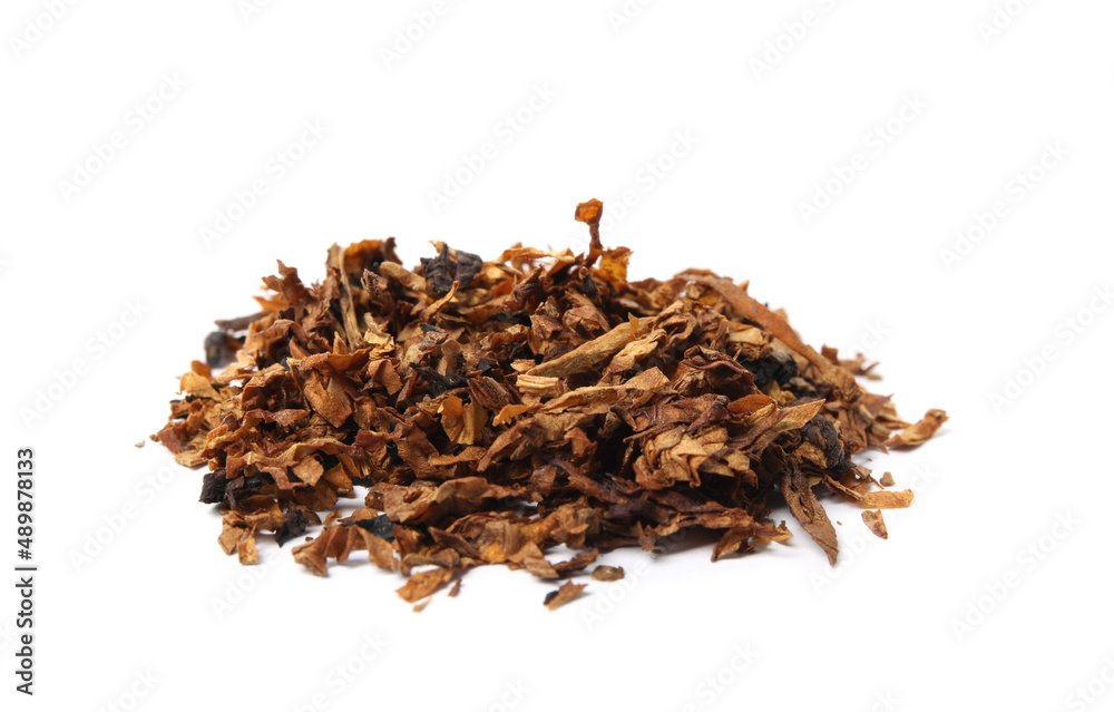 Obraz premium Pile of dry tobacco isolated on white