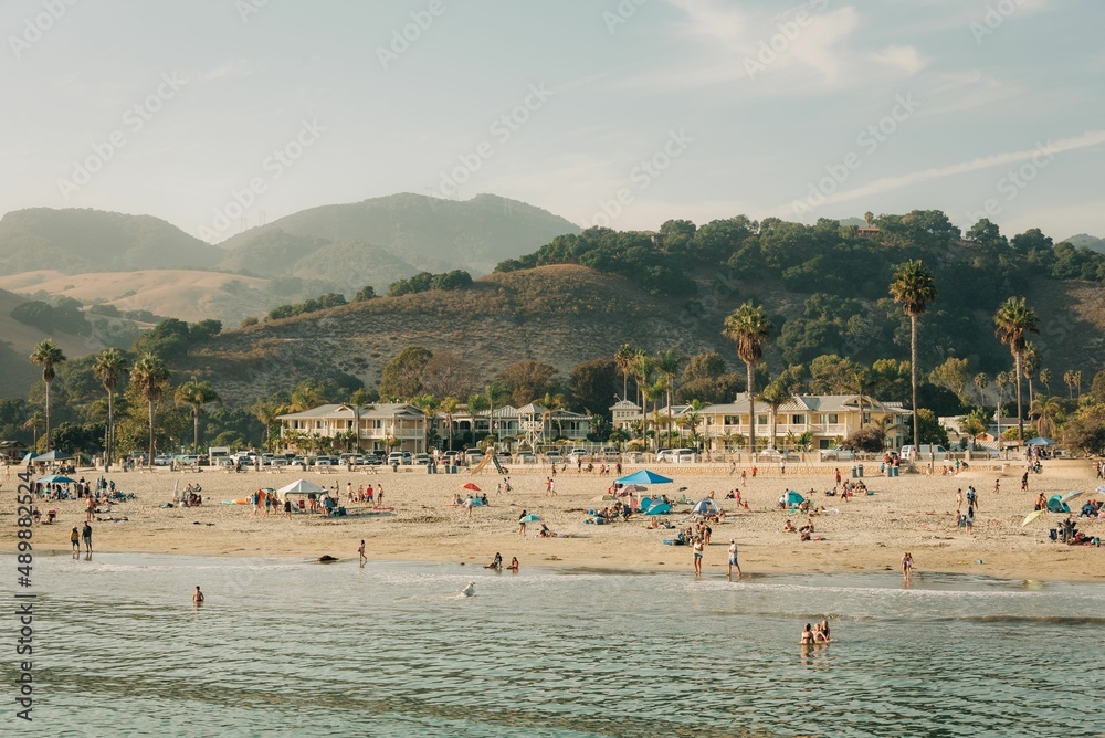 View of the beach in Avila Beach, near San Luis Obispo, California