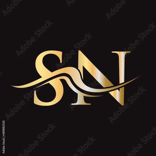 Letter SN Logo Design. Initial SN Logotype Template For Business And Company Logo